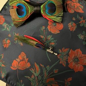 Peacock Feather Bow Tie